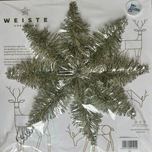 Load image into Gallery viewer, Antique silver colour lightweight tree-topper star.
